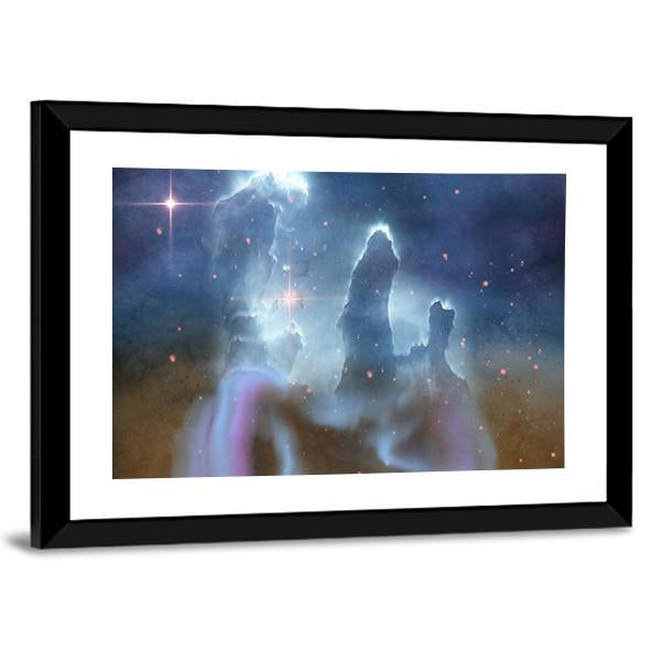 Pillars Of Creation - Eagle Nebula Canvas Wall Art-3 Horizontal-Gallery Wrap-25" x 16"-Tiaracle