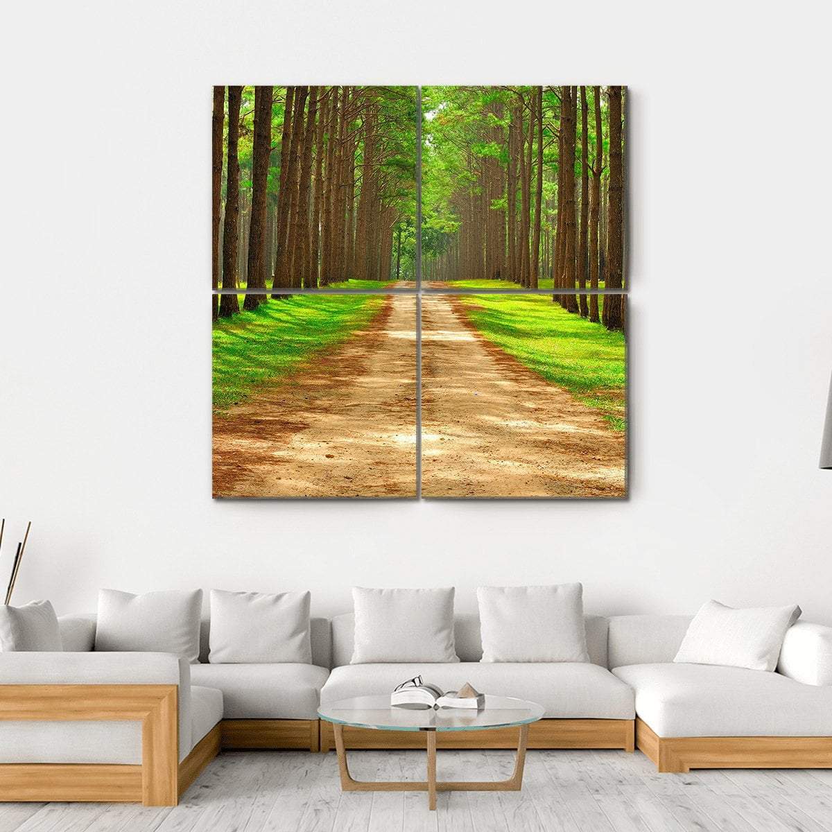 Pine Forest In Thailand Canvas Wall Art-4 Square-Gallery Wrap-17" x 17"-Tiaracle