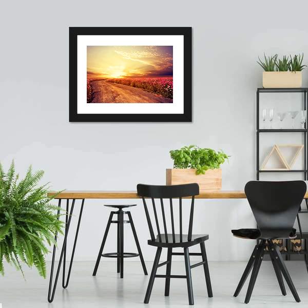 Pink Cosmos Flower Field Canvas Wall Art-5 Horizontal-Gallery Wrap-22" x 12"-Tiaracle