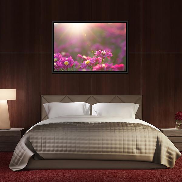 Pink Daisy Canvas Wall Art-3 Horizontal-Gallery Wrap-25" x 16"-Tiaracle