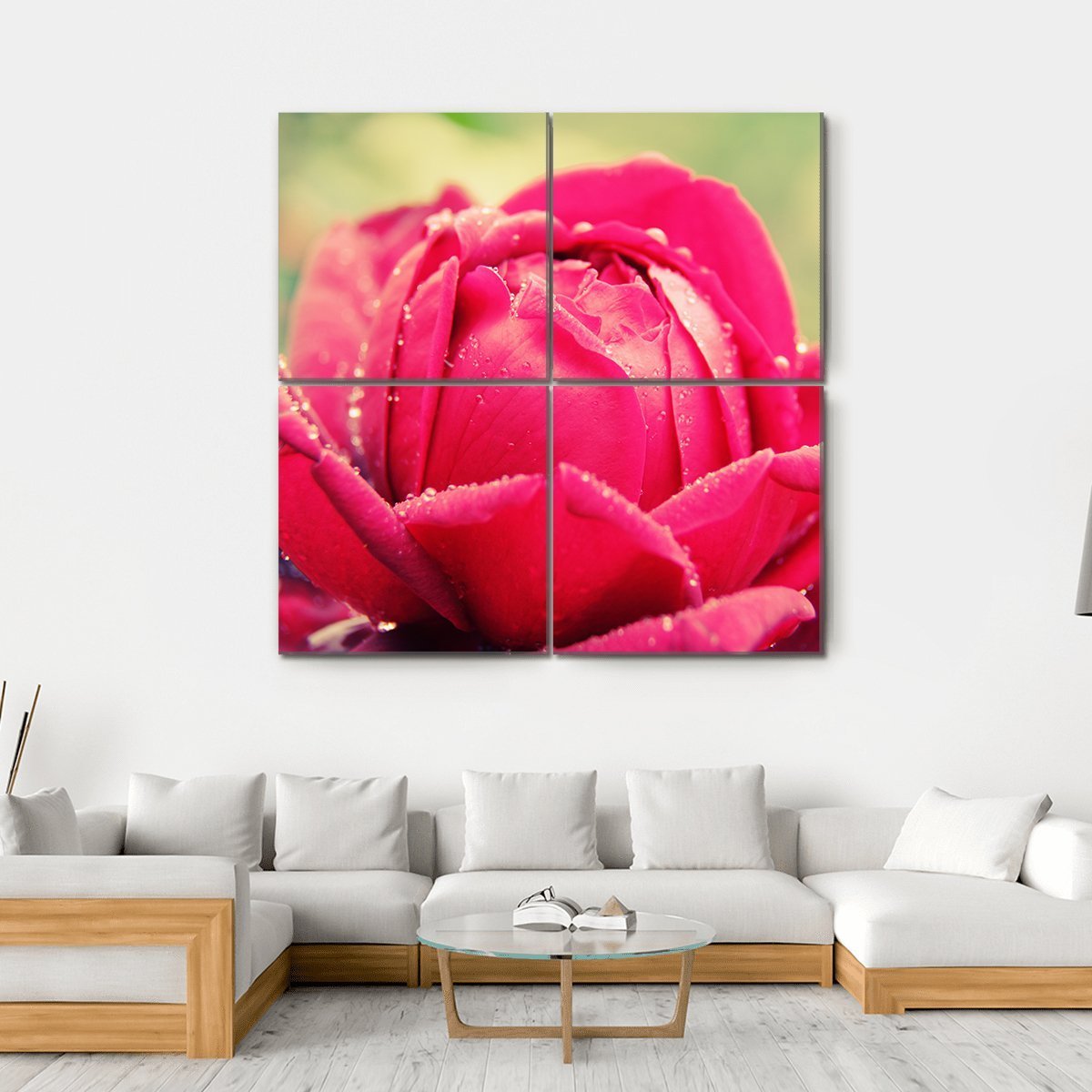 Close Up Of Flower Canvas Wall Art-4 Square-Gallery Wrap-17" x 17"-Tiaracle