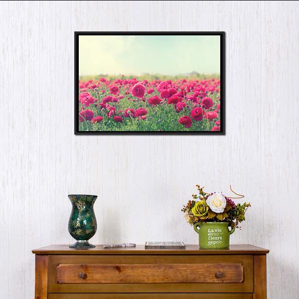 Pink Flowers In Spring Canvas Wall Art-3 Horizontal-Gallery Wrap-25" x 16"-Tiaracle