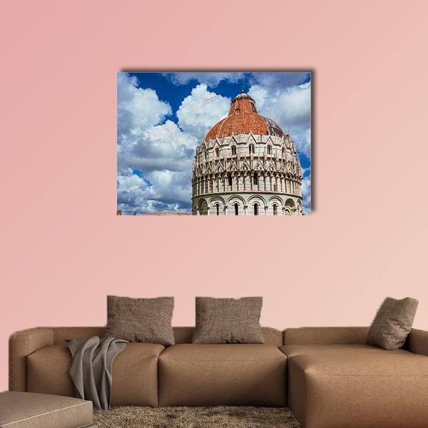 Pisa Baptistry Medieval Dome Canvas Wall Art-1 Piece-Gallery Wrap-36" x 24"-Tiaracle