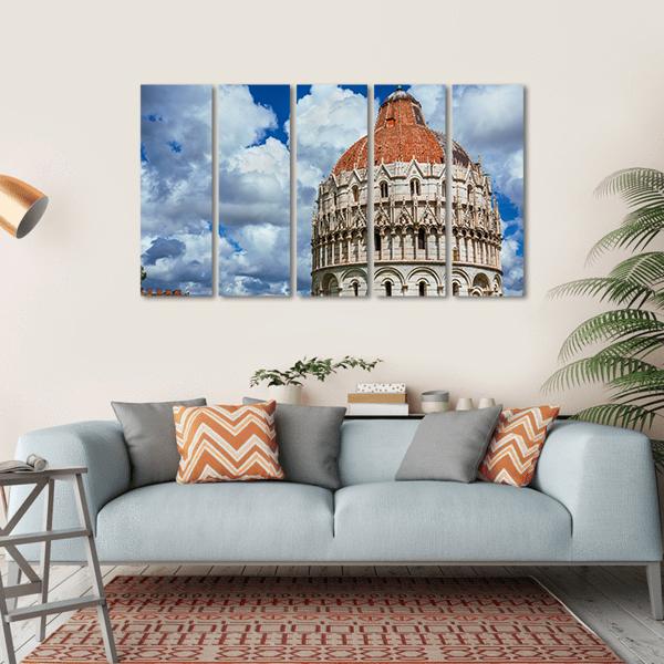 Pisa Baptistry Medieval Dome Canvas Wall Art-5 Horizontal-Gallery Wrap-22" x 12"-Tiaracle