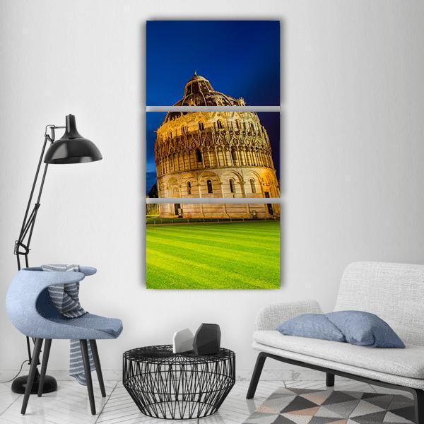 Pisa Tower In Italy Vertical Canvas Wall Art-3 Vertical-Gallery Wrap-12" x 25"-Tiaracle