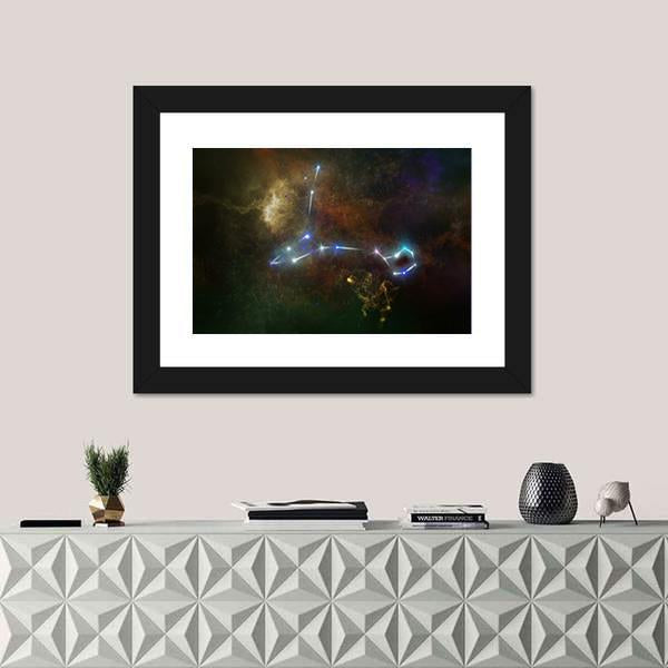 Pisces Constellation Canvas Wall Art-1 Piece-Framed Print-20" x 16"-Tiaracle