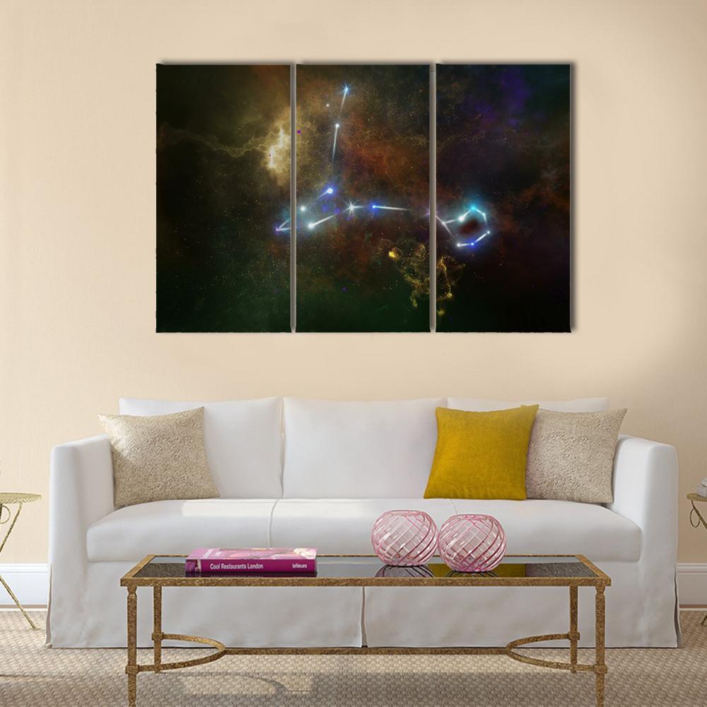 Pisces Constellation Canvas Wall Art-3 Horizontal-Gallery Wrap-25" x 16"-Tiaracle