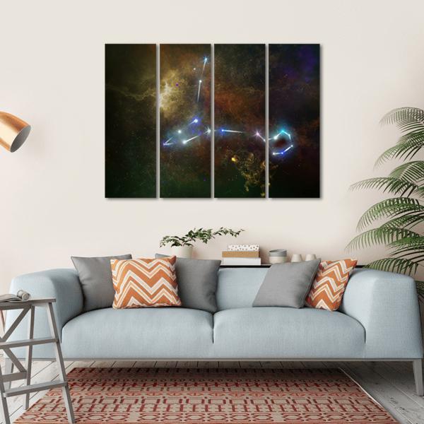 Pisces Constellation Canvas Wall Art-4 Horizontal-Gallery Wrap-34" x 24"-Tiaracle