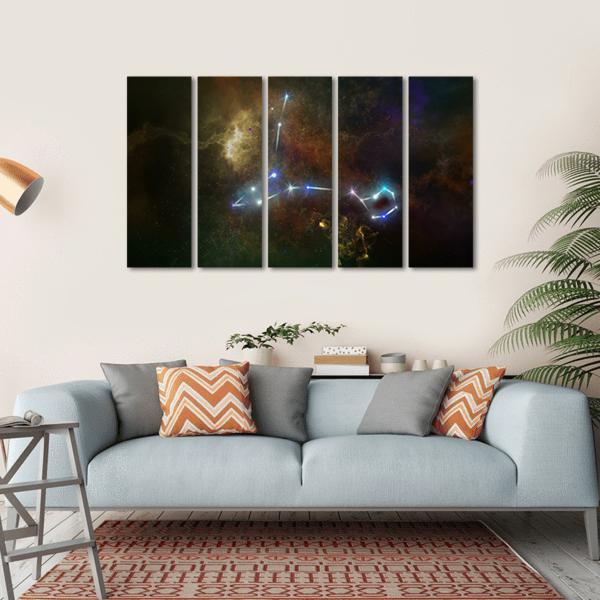 Pisces Constellation Canvas Wall Art-5 Horizontal-Gallery Wrap-22" x 12"-Tiaracle