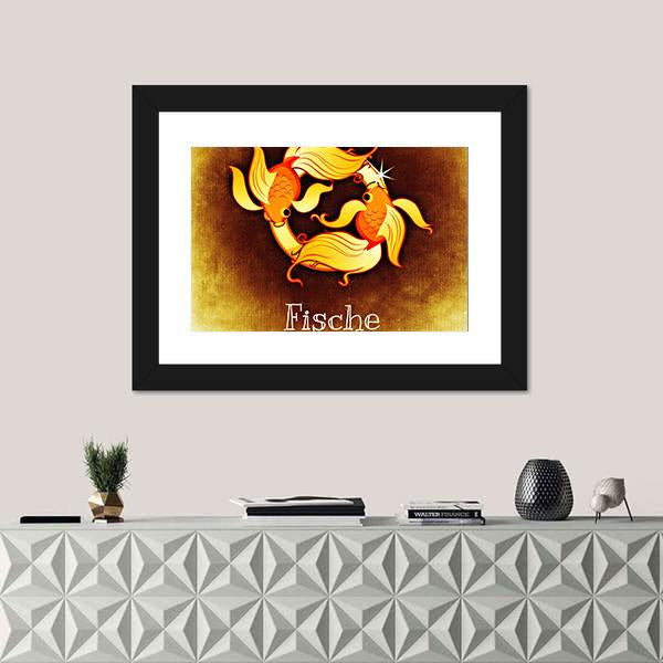 Pisces Horoscope Canvas Wall Art-1 Piece-Framed Print-20" x 16"-Tiaracle