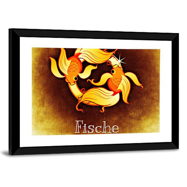 Pisces Horoscope Canvas Wall Art-3 Horizontal-Gallery Wrap-25" x 16"-Tiaracle