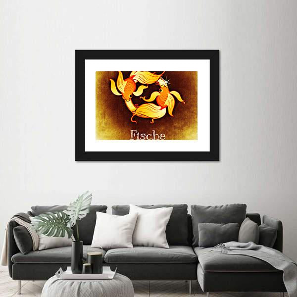 Pisces Horoscope Canvas Wall Art-3 Horizontal-Gallery Wrap-25" x 16"-Tiaracle