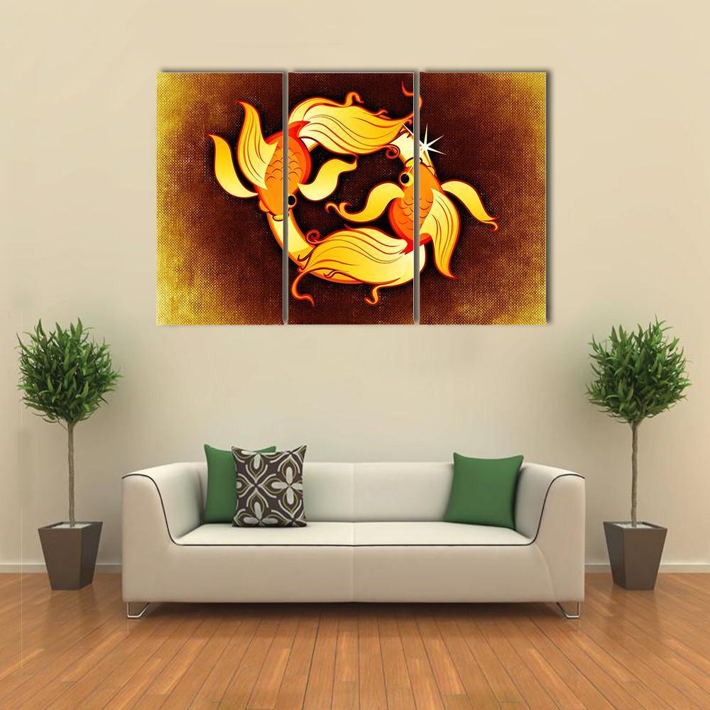 Pisces Horoscope Canvas Wall Art-3 Horizontal-Gallery Wrap-25" x 16"-Tiaracle
