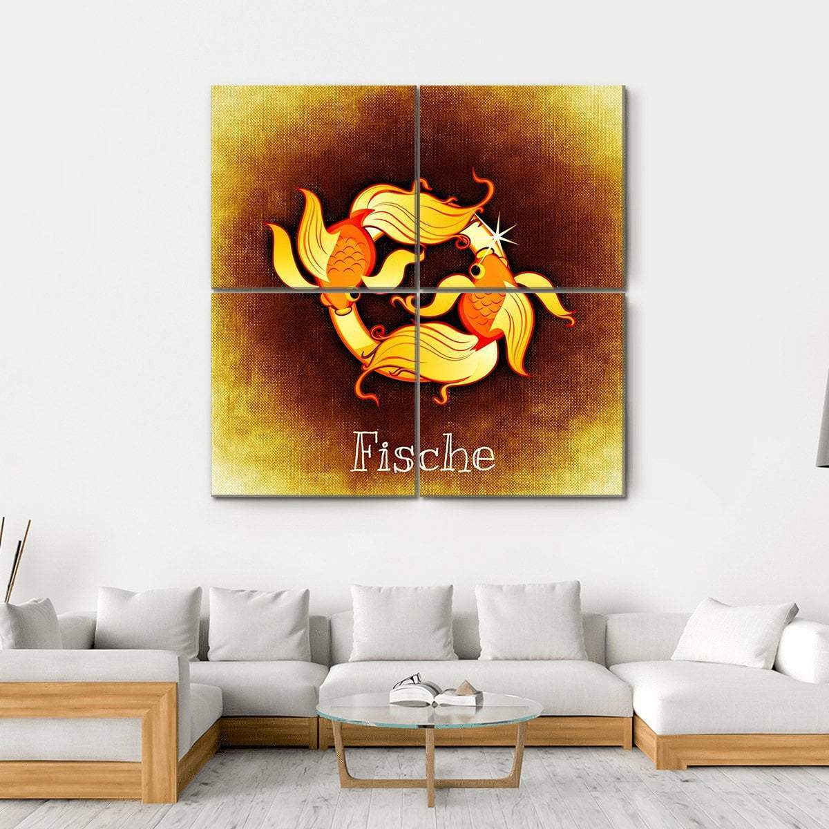 Pisces Horoscope Canvas Wall Art-4 Square-Gallery Wrap-17" x 17"-Tiaracle