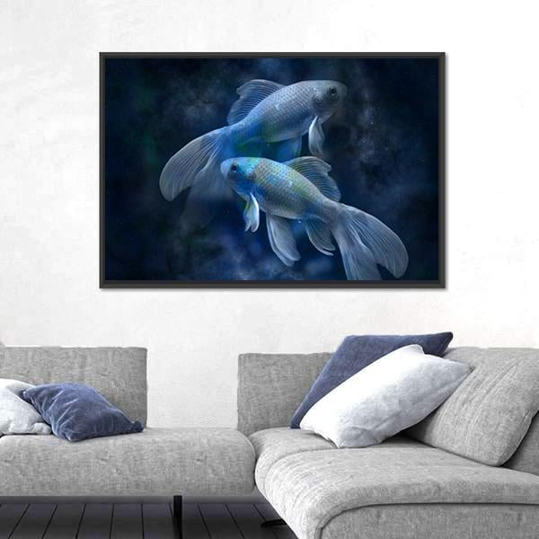 Pisces Sign Vertical Canvas Wall Art-3 Vertical-Gallery Wrap-12" x 25"-Tiaracle