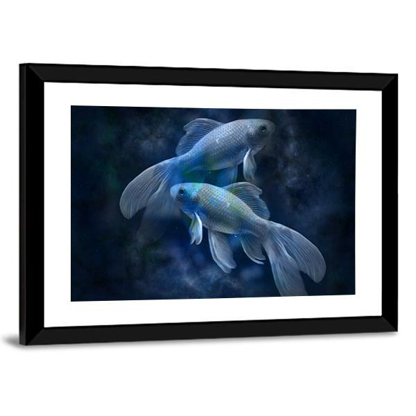 Pisces Sign Vertical Canvas Wall Art-3 Vertical-Gallery Wrap-12" x 25"-Tiaracle