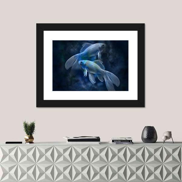 Pisces Sign Vertical Canvas Wall Art-3 Vertical-Gallery Wrap-12" x 25"-Tiaracle