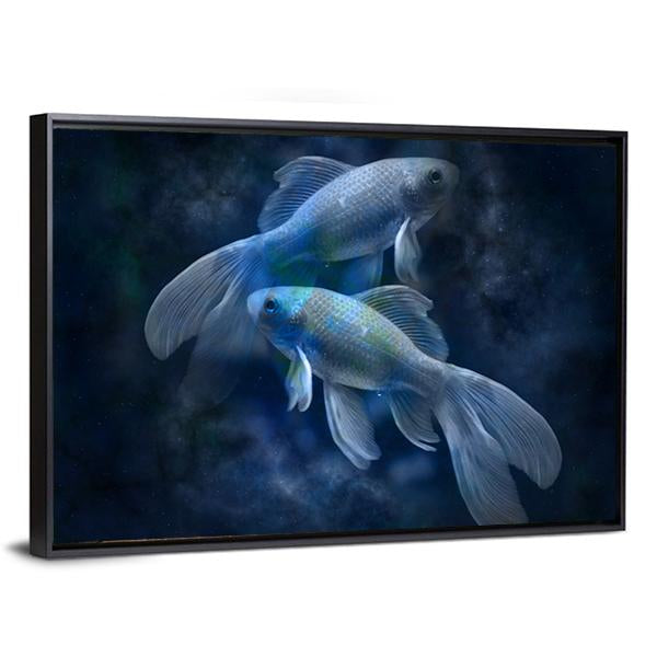 Pisces Sign Vertical Canvas Wall Art-3 Vertical-Gallery Wrap-12" x 25"-Tiaracle