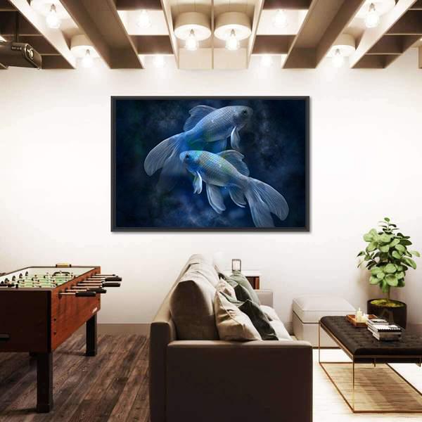 Pisces Sign Vertical Canvas Wall Art-3 Vertical-Gallery Wrap-12" x 25"-Tiaracle