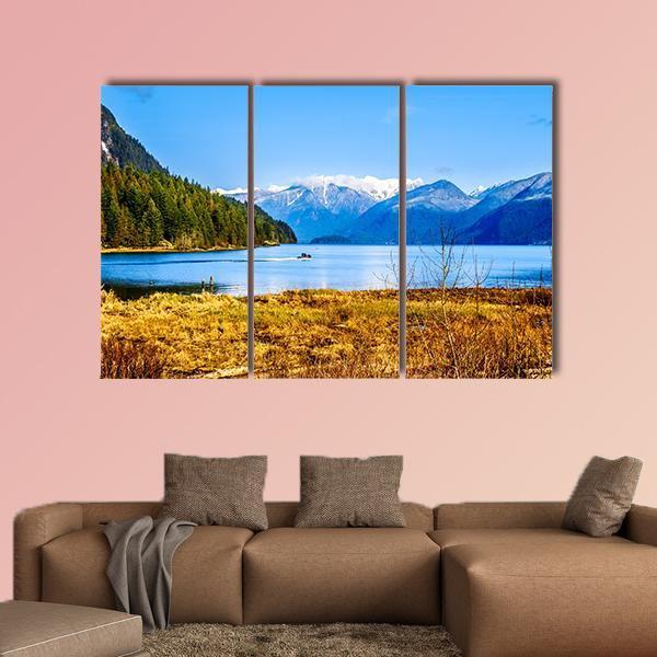 Pitt Lake With The Snow Capped Peaks Of The Golden Ears Canvas Wall Art-3 Horizontal-Gallery Wrap-37" x 24"-Tiaracle