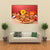 Pizza And Vegetables On A Table Canvas Wall Art-1 Piece-Gallery Wrap-36" x 24"-Tiaracle