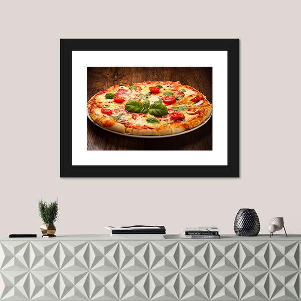 Pizza On A Plate Canvas Wall Art-1 Piece-Framed Print-20" x 16"-Tiaracle