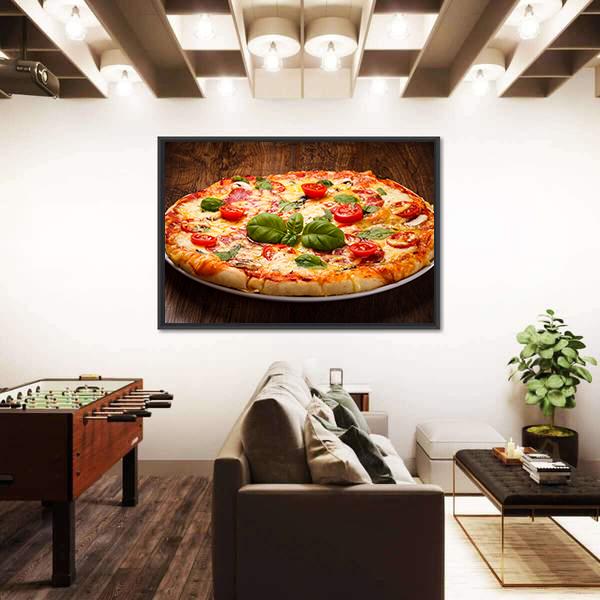 Pizza On A Plate Canvas Wall Art-3 Horizontal-Gallery Wrap-25" x 16"-Tiaracle