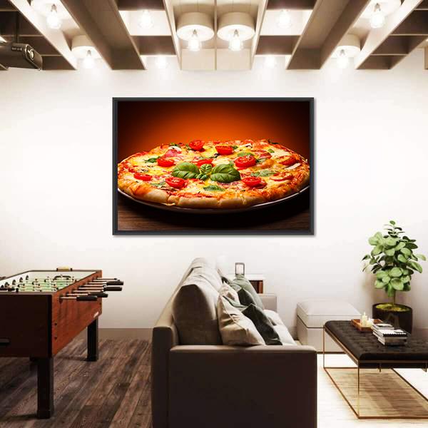 Pizza Ready For Eating Panoramic Canvas Wall Art-1 Piece-36" x 12"-Tiaracle