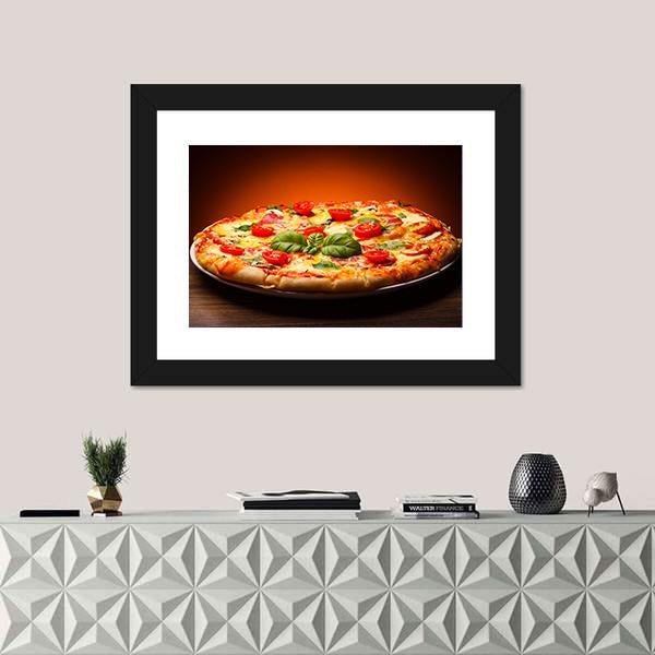 Pizza Ready For Eating Panoramic Canvas Wall Art-1 Piece-36" x 12"-Tiaracle