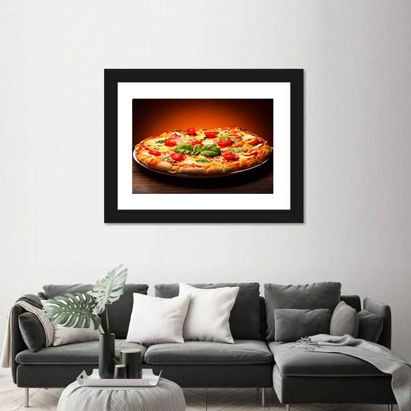 Pizza Ready For Eating Panoramic Canvas Wall Art-1 Piece-36" x 12"-Tiaracle