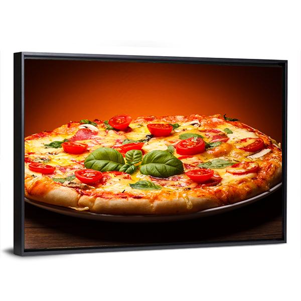 Pizza Ready For Eating Panoramic Canvas Wall Art-1 Piece-36" x 12"-Tiaracle