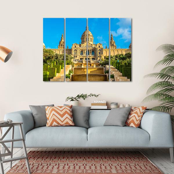 Placa de Ispania in Barcelona Spain Canvas Wall Art-4 Horizontal-Gallery Wrap-34" x 24"-Tiaracle