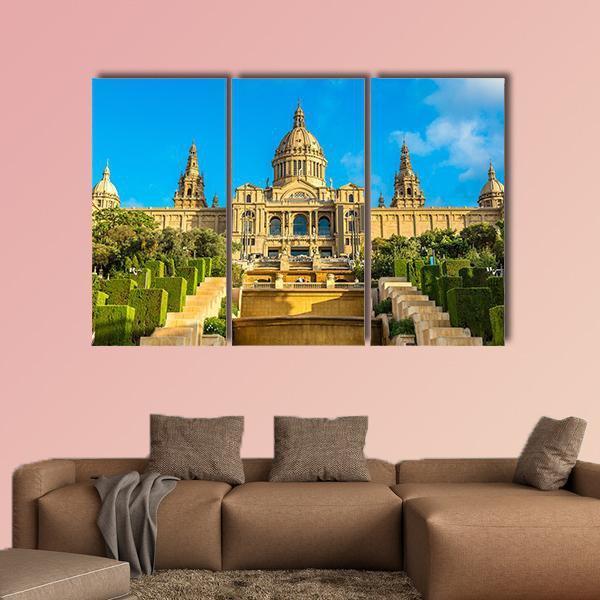 Placa de Ispania in Barcelona Spain Canvas Wall Art-3 Horizontal-Gallery Wrap-37" x 24"-Tiaracle