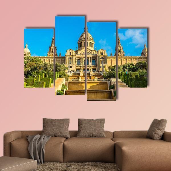 Placa de Ispania in Barcelona Spain Canvas Wall Art-4 Pop-Gallery Wrap-50" x 32"-Tiaracle