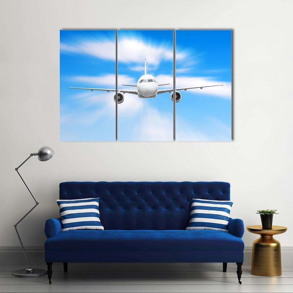 Plane In High Speed Canvas Wall Art-3 Horizontal-Gallery Wrap-37" x 24"-Tiaracle