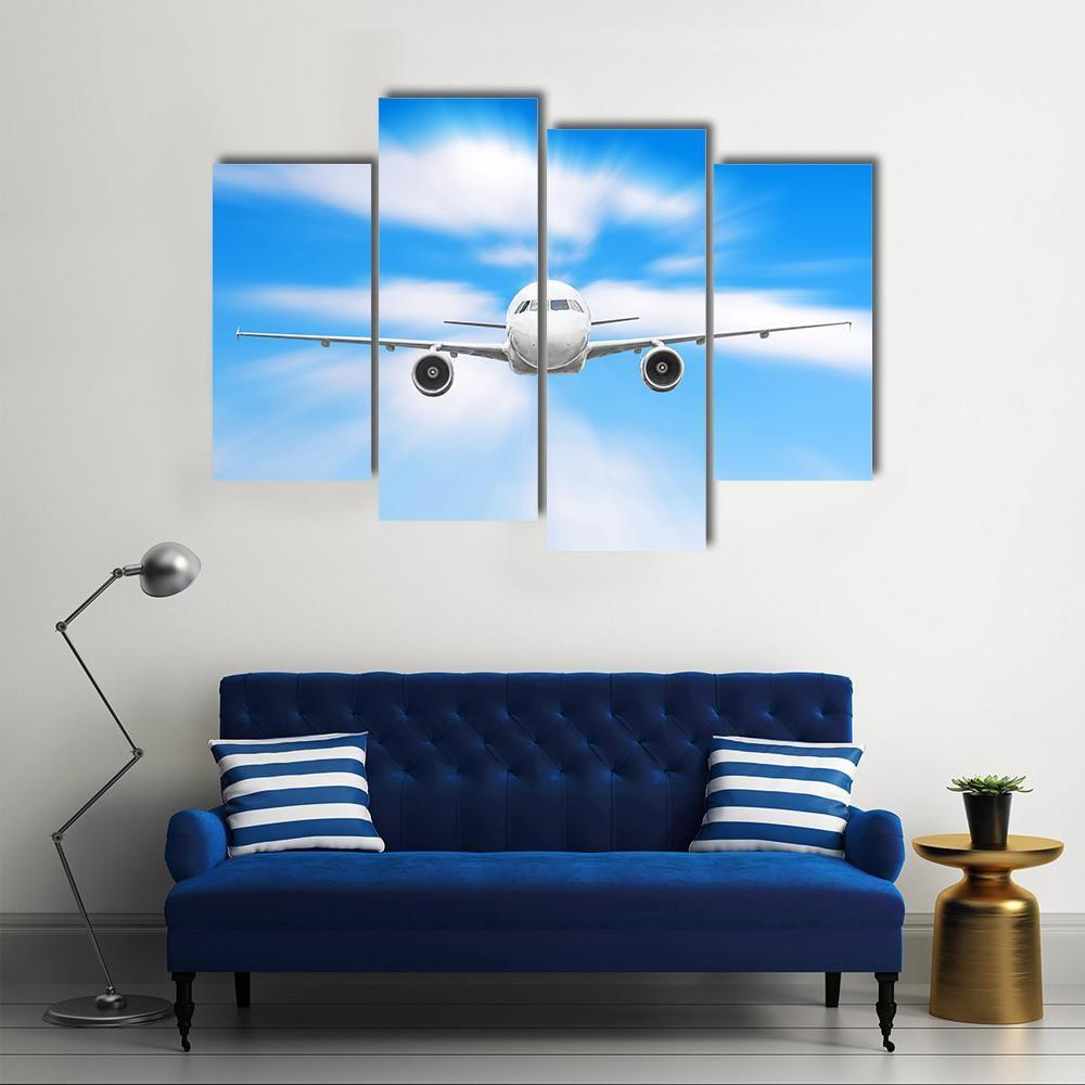 Plane In High Speed Canvas Wall Art-4 Pop-Gallery Wrap-50" x 32"-Tiaracle