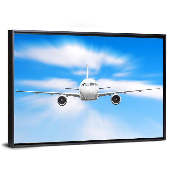 Plane In High Speed Canvas Wall Art-3 Horizontal-Gallery Wrap-25" x 16"-Tiaracle