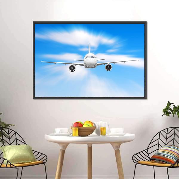 Plane In High Speed Canvas Wall Art-3 Horizontal-Gallery Wrap-25" x 16"-Tiaracle