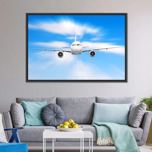 Plane In High Speed Canvas Wall Art-3 Horizontal-Gallery Wrap-25" x 16"-Tiaracle