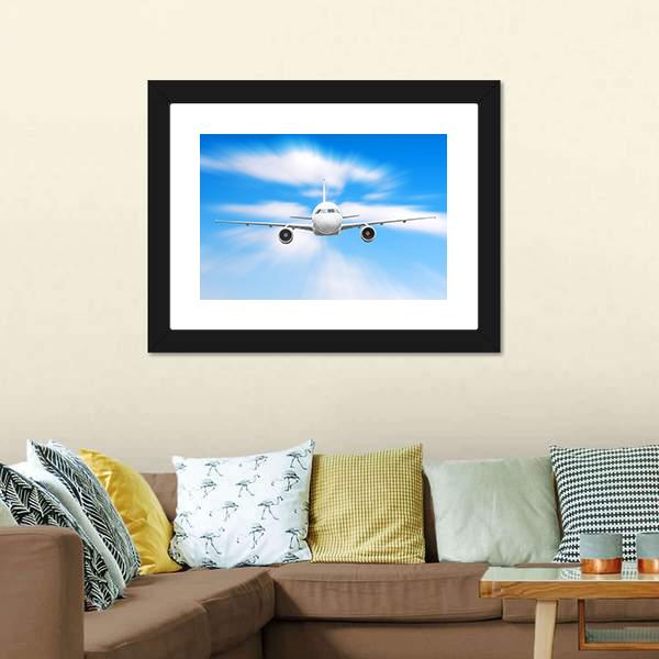 Plane In High Speed Canvas Wall Art-3 Horizontal-Gallery Wrap-25" x 16"-Tiaracle