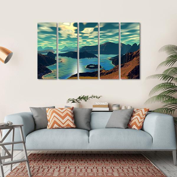 Planet Alien Canvas Wall Art-5 Horizontal-Gallery Wrap-22" x 12"-Tiaracle