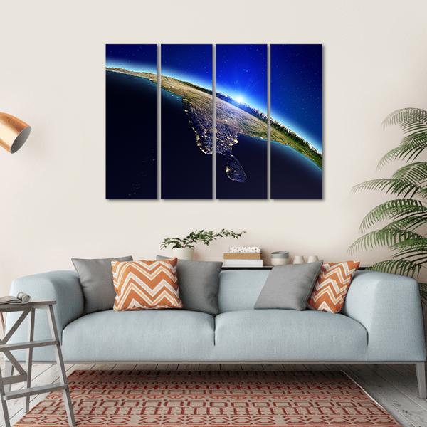 Planet Earth Canvas Wall Art-4 Horizontal-Gallery Wrap-34" x 24"-Tiaracle