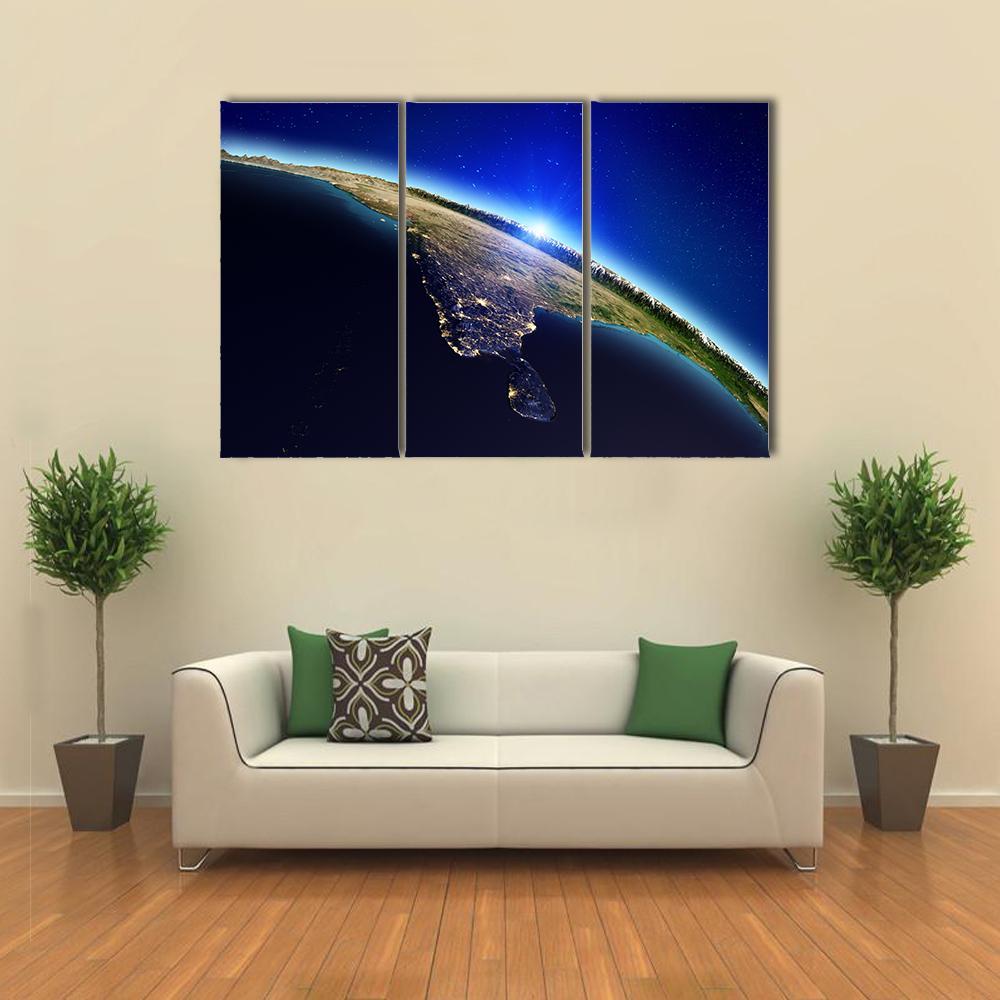 Planet Earth Canvas Wall Art-3 Horizontal-Gallery Wrap-37" x 24"-Tiaracle