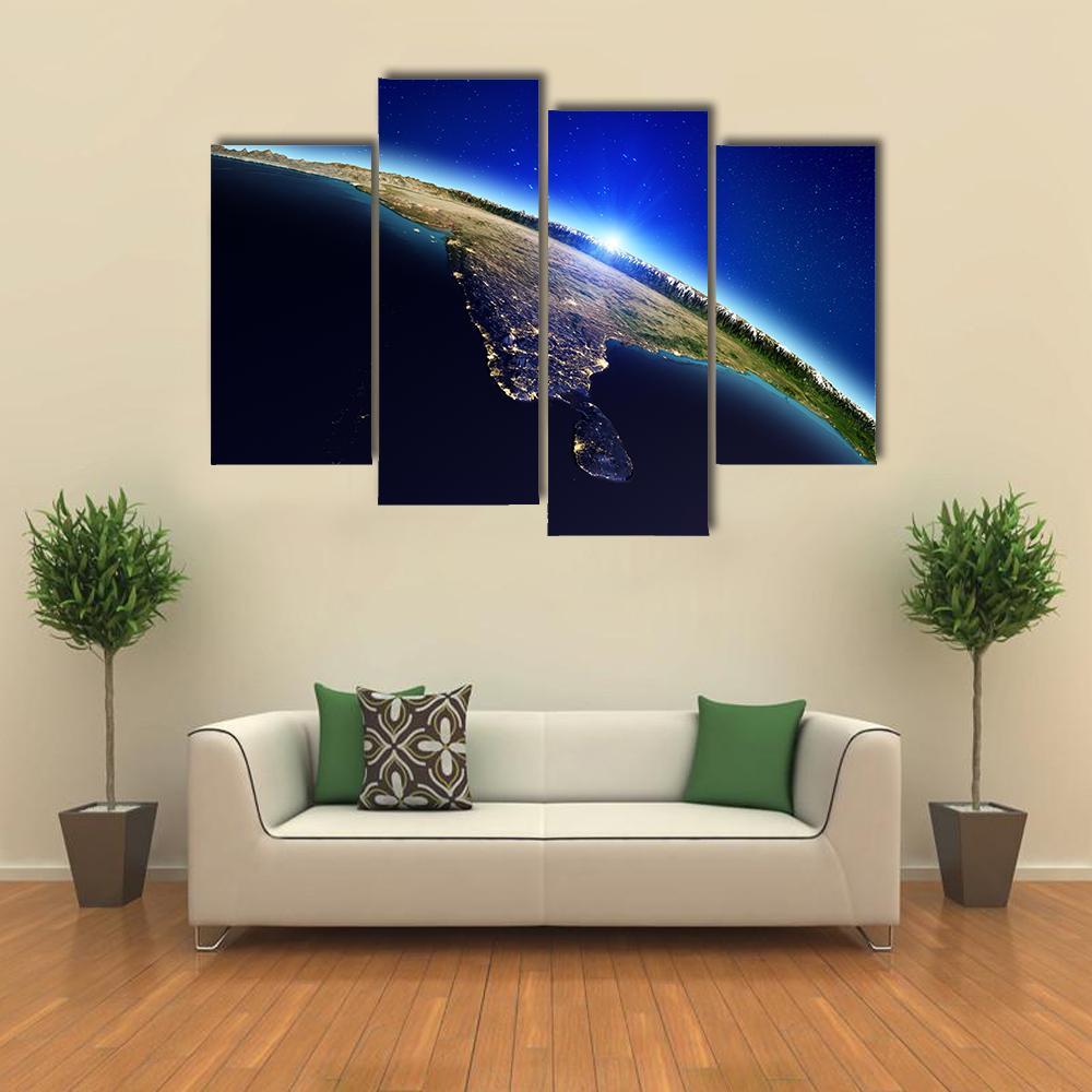 Planet Earth Canvas Wall Art-4 Pop-Gallery Wrap-50" x 32"-Tiaracle
