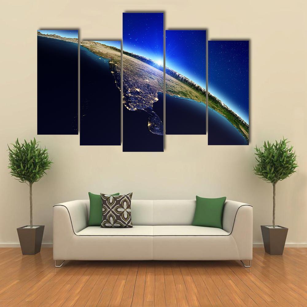 Planet Earth Canvas Wall Art-5 Pop-Gallery Wrap-47" x 32"-Tiaracle