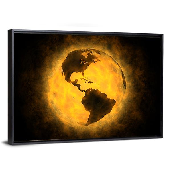 Planet Earth Warming Canvas Wall Art-3 Horizontal-Gallery Wrap-25" x 16"-Tiaracle