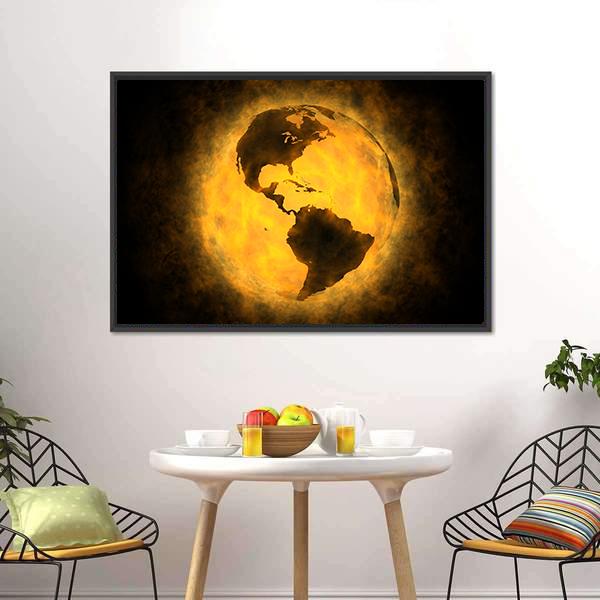 Planet Earth Warming Canvas Wall Art-3 Horizontal-Gallery Wrap-25" x 16"-Tiaracle