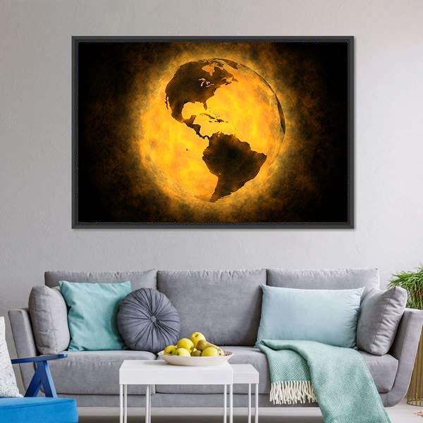 Planet Earth Warming Canvas Wall Art-3 Horizontal-Gallery Wrap-25" x 16"-Tiaracle