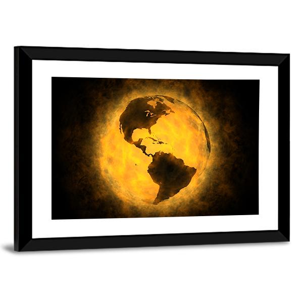 Planet Earth Warming Canvas Wall Art-3 Horizontal-Gallery Wrap-25" x 16"-Tiaracle