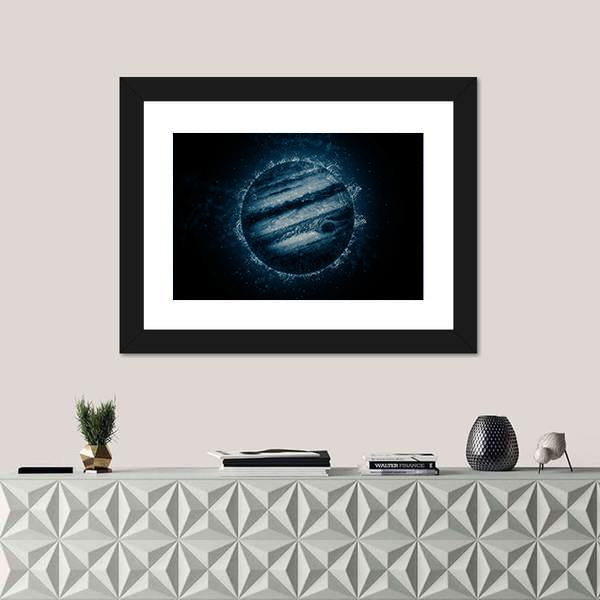 Planet In Water Canvas Wall Art-1 Piece-Framed Print-20" x 16"-Tiaracle